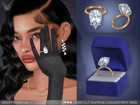 Sims 4 Diamond, Sims 4 Wedding Dress, Sims 4 Piercings, Princess Cut Diamond Engagement Ring, Sims 4 Family, Play Sims 4, Sims 4 Studio, Free Sims 4, Sims 4 Game Mods