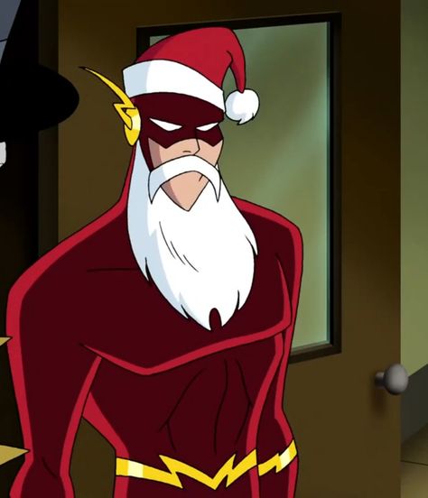 Dc Flash Comic, Dc Christmas Pfp, Justice League Unlimited Flash, Dc Christmas Icons, Christmas Dc Comics, The Flash Christmas, Flash Cartoon, Flash Icon, Flash Reverso