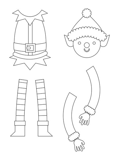 Elf Outline Template, Elf Cut Out Printable, Elf Cut Out Template, Printable Elf Template, Elf Body Template Printable, Elf Cutouts Free Printable, Elf Template Free Printable, Elf Yourself Craft Template, Elf Printables Free Templates