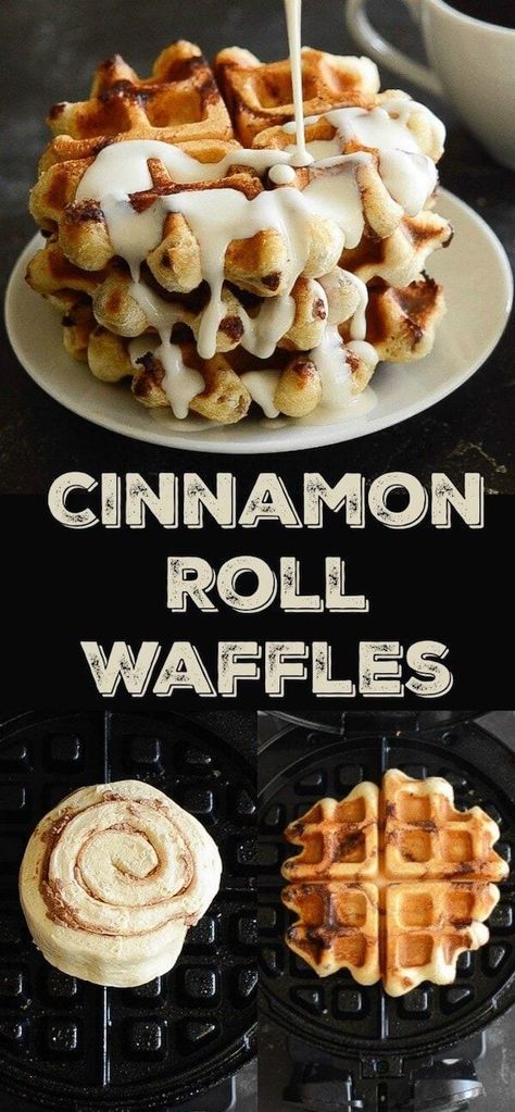 Cinnamon Roll Waffles: Try this crazy delicious waffle recipe using canned cinnamon rolls! Plus an easy recipe for an amazing maple cream cheese sauce to drizzle on top! #CinnamonRoll #Waffle #CinnamonRollWaffles #Recipe #RecipeVideo #BreakfastRecipes #BrunchRecipes #Brunch Cinnamon Roll Waffles Recipe, Canned Cinnamon Rolls, Breakfast Cinnamon, Cinnamon Waffles, Maple Cream Cheese, Cinnamon Roll Waffles, Valentines Breakfast, Waffle Iron Recipes, Waffle Maker Recipes