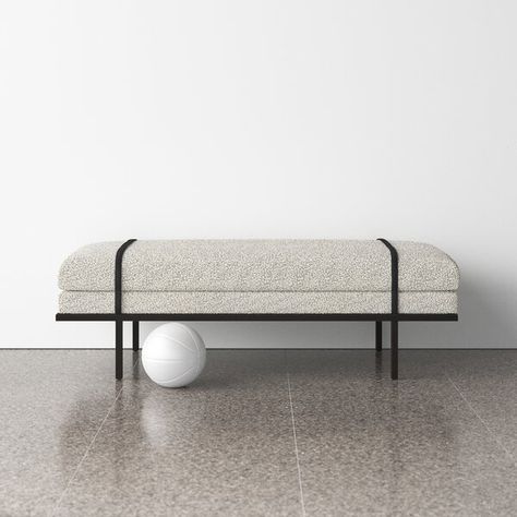 AllModern Upholstered Bench | Wayfair Diy Bank, Contemporary Bench, Daily Ideas, Metal Bench, Wayfair Furniture, Grey Upholstery, Foot Of Bed, Crib Mattress, Wood Bench