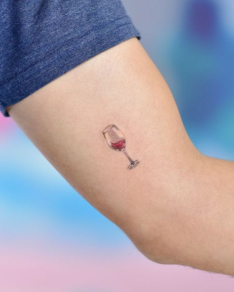 Wine Bottle Tattoo, Wine Bottle Pouring, N Tattoo, Glass Tattoo, Whimsical Tattoos, Bottle Tattoo, Cartoon Tattoos, Tattoo Inspo, Cartoon Character