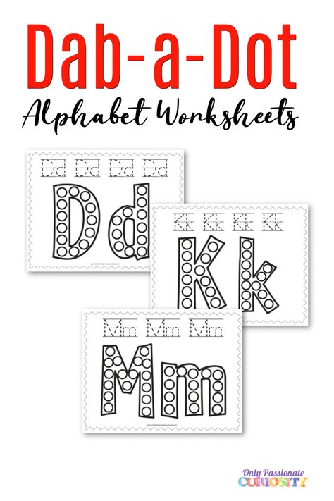 Dauber Worksheets Free, Playgroup Themes, Dot Worksheets, Do A Dot, Preschool Class, Letter Worksheets, Dot Markers, Alphabet Worksheets, Learning The Alphabet