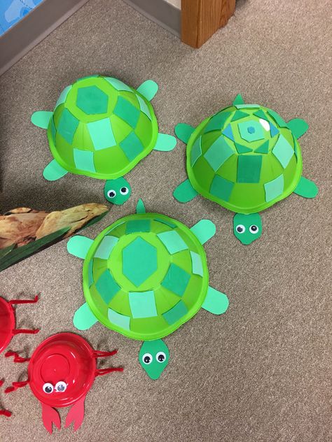 Shipwrecked VBS 2018 Bowl Turtles Dollar Tree bowl craft foam and google eyes!  Easy Peasy! Diy Turtle Crafts, Turtle Wreath, Diy Turtle, Crafts Dollar Tree, Turtle Crafts, Bible School Crafts, Vbs Crafts, Ocean Crafts, Animal Crafts For Kids