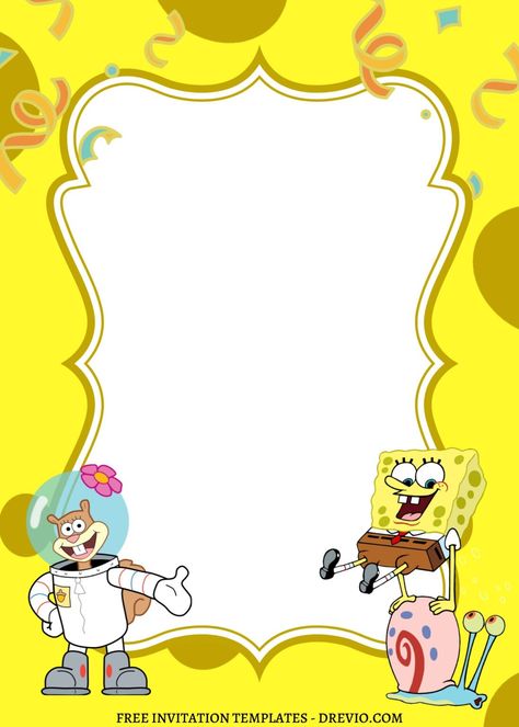 Sponge Bob Birthday Invitations, Mermaid Man And Barnacle Boy, Mermaid Man And Barnacle, Barnacle Boy, سبونج بوب, Mermaid Man, Spongebob Birthday, Free Printable Birthday Invitations, Chalkboard Designs