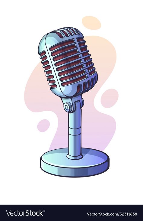 Sound Illustration Design, Microphone Graphic Design, Speaking Illustration, Vector Free Graphic Design, Mic Illustration, Mic Png, Cartoon Microphone, Microphone Art, Speaker Drawing