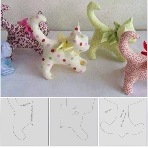 Craft Doll, Soft Toy Patterns, Animal Sewing Patterns, Sewing Stuffed Animals, Fabric Toys, Doll Sewing Patterns, Small Sewing Projects, Cat Doll, Plush Pattern