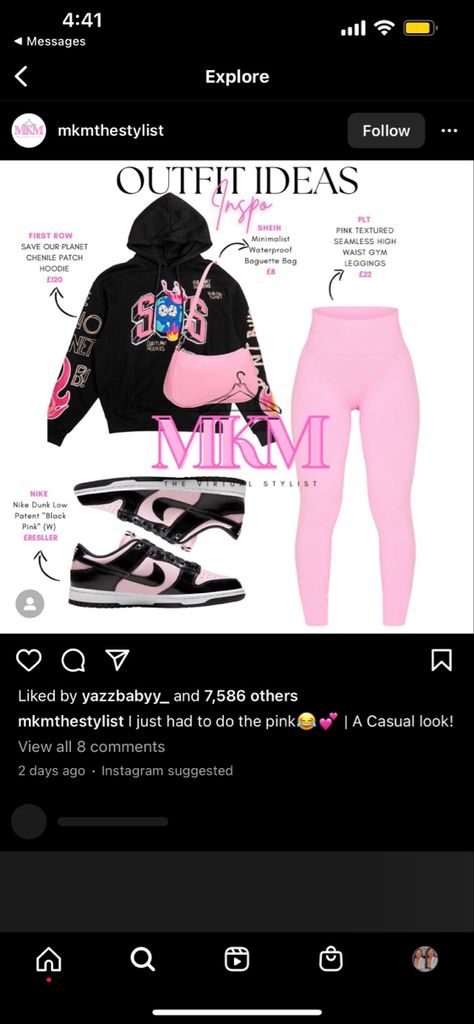 Pink And Black Dunks, Black Dunks, Pink Dunks, Dunks Outfit, Stylist Outfit, Pink Texture, Leggings Hoodie, Shein Outfits, Virtual Stylist