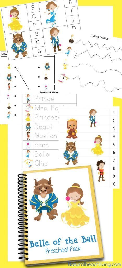 FREE Beauty and the Beast Printables for Preschool and Kindergarten | Homeschool Giveaways Disney Preschool Activities Learning, Beauty And The Beast Printables, Beauty And The Beast Crafts, Kindergarten Puzzles, Disney Lessons, Spring Nursery, Popsicle Stick Crafts For Kids, Disney Activities, Learning Alphabet