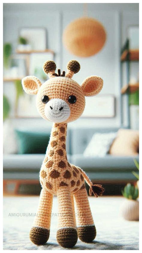 Little Giraffe Amigurumi Crochet Free Pattern Free Crochet Pattern Giraffe, Amigurumi Giraffe Free Pattern, Giraffe Crochet Pattern Free, Crochet Giraffes, Crochet Giraffe Free Pattern, Beer Haken, Giraffe Haken, Amigurumi Crochet Free Pattern, Crochet Giraffe Pattern