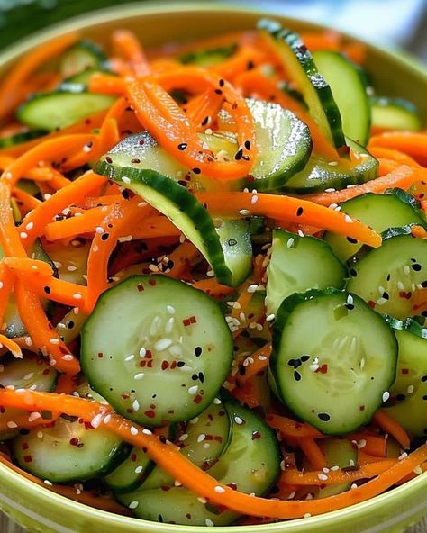 Cooking With Brenda Gantt, Julienned Carrots, Healthy Food Dishes, Carrot Salad, Food Recepie, Salad Ingredients, Sesame Oil, Rice Vinegar, Avocado Oil