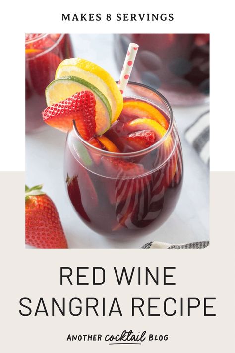 This simple red sangria recipe is made with Cointreau, red wine and fresh fruit. It's an easy cocktail for a crowd and it's perfect for spring and summer weather. Makes 1 pitcher - about 8 servings. Sangria Recipes Red, Cocktail For A Crowd, Red Sangria Recipe, Moscato Sangria, Homemade Sangria, Sangria Pitcher, Red Sangria Recipes, Easy Sangria Recipes, Red Wine Recipe