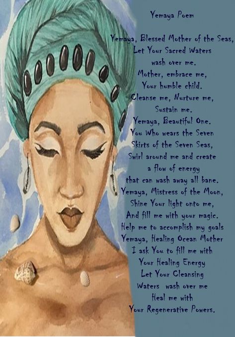 Yemaya Poem Yemaya Quotes, Orisha Goddesses, Orisha Prayers, Prayers To Yemaya, Mama Wata, Yemaya And Oshun, Offerings To Yemaya, Orisha Yemaya, Goddess Yemaya