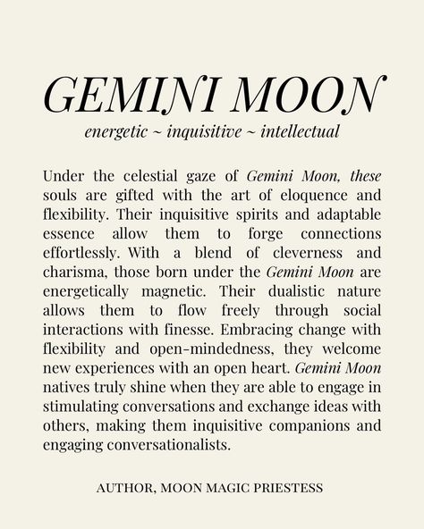 Your Moon Sign 🌚 Part 1 From ARIES ♈️ to Virgo ♍️ Your Moon sign profoundly influences your spiritual journey, shaping your deepest emotional responses, subconscious habits, and instinctual behaviors. It reveals how you nurture yourself and others, your intuitive inclinations, and what brings your soul nourishment and inner peace. Spiritually, your Moon sign guides your path to emotionally transformative growth, highlighting the lessons your soul needs to learn in this lifetime. For... Moon Symbolism, Soul Nourishment, Astrology Placements, Moon Gemini, Moon In Gemini, Gemini Moon, My Birth Chart, Nurture Yourself, Moon Man