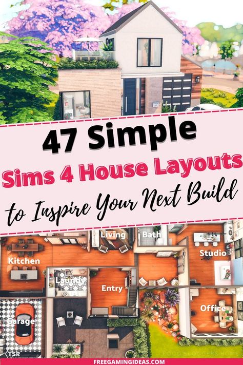 sims 4 house layouts Sims Floor Plans Families, Sims House Ideas Layout 2 Story, Sims 3 Blueprints, How To Build Sims 4 Houses, Floorplan Small Home, House Inspo For Sims 4, Sims Outside House, Sims Homes Floor Plans, Sims 4 Simple House Ideas