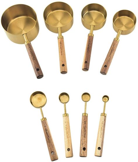 Wood Kitchen Accessories, Crafts Clothes, Stainless Steel Measuring Cups, Measuring Cups And Spoons, Measuring Cups & Spoons, Measuring Cups Set, Spoons Set, Metal Kitchen, Wood Accessories