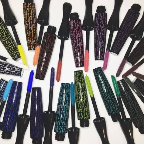 MAC Spring 2017 In Extra Dimension colorful Mascara Colorful Mascara, Mascara Collection, Bio Oil Scars, Mac Makeup Eyeshadow, Mac Mascara, Fiber Lash Mascara, Cosmetics Products, Mascara Tips, Stunning Makeup