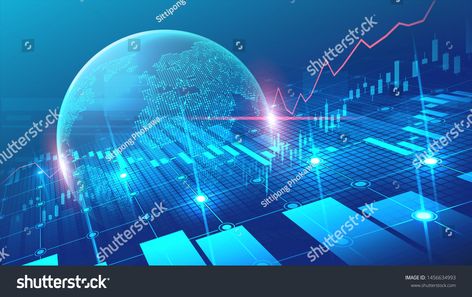 World map with graph in futuristic concept suitable for financial investment or Economic trends business idea and all art work design. Abstract finance background royalty free image illustration Finance Background, Futuristic Concept, Financial Investment, Abstract Template, Economic Policy, Center Of Excellence, World Economic Forum, Up Book, Work Design