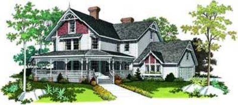 Plan #72-186 - Houseplans.com Queen Anne House Plans, Victorian House Plan, Farmhouse Victorian, Queen Anne House, Victorian House Plans, Victorian Style House, Modern Floor Plans, Victorian Farmhouse, Mountain House Plans