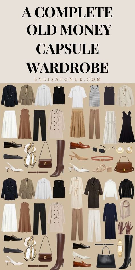 Old Money Capsule Wardrobe, Capsule Wardrobe Outfit Ideas, Money Dress, Capsule Wardrobe Casual, Capsule Wardrobe Women, Money Clothes, How To Look Expensive, Elegante Y Chic, Capsule Wardrobe Outfits