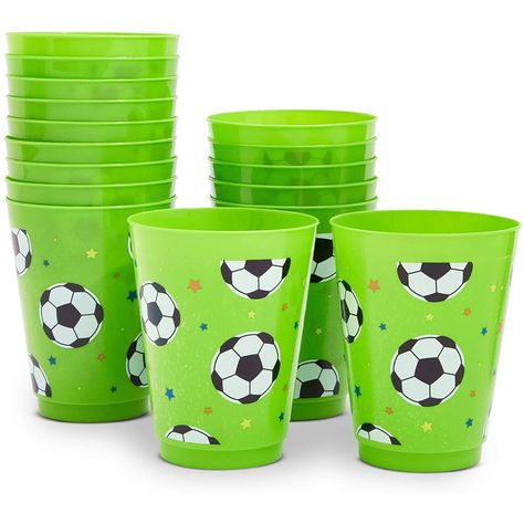 Arrives by Tue, Dec 26 Buy 16 Pack Plastic Soccer Cups for Kids, Sports Party Favors for Birthday Party Supplies (16 oz) at Walmart.com Kids Sports Party, Sports Party Favors, Soccer Cup, Reusable Plastic Cups, Soccer Birthday Parties, Plastic Party Cups, Soccer Birthday, Soccer Party, Reusable Cups