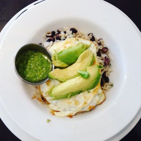 Allison’s Cuban Breakfast – Eating Always Cuban Breakfast, Black Beans Rice, Egg Avocado, Jalapeno Sauce, Rice White, Brunch Spots, White Cheddar, Chickpeas, Black Beans