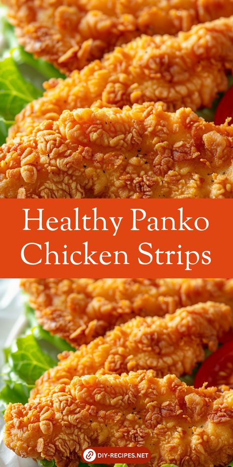 Enjoy healthy panko chicken strips baked to perfection. This recipe is simple, delicious, and perfect for a light dinner or snack! Chicken And Panko Recipes, Best Chicken Strips Recipe, Healthy Panko Chicken, Chicken Strip Recipes Fried, Chicken Strip Recipes Easy Dinners, Chicken Strips Recipes Easy, Chicken Strip Dinner Ideas, Chicken Strips Dinner Ideas, Chicken Strips Baked