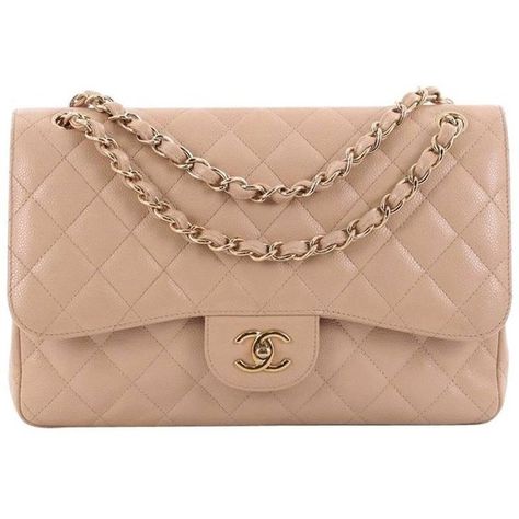 Chanel Classic Double Flap Bag Quilted Caviar Jumbo (14.770 BRL) ❤ liked on Polyvore featuring bags, handbags, chanel handbags, chanel bags, beige quilted bag, beige quilted handbag and quilted purses Chanel Fashion Outfits, Chanel Handbags Tote, Chanel Handbags Red, Beige Bags, Chanel Handbags Black, Purses Chanel, Nude Handbag, Chanel Bag Classic, Chanel Handbags Classic