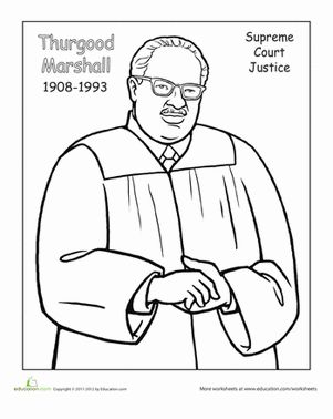 Black History Month Second Grade Worksheets: Color Thurgood Marshall! History Printables, Thurgood Marshall, Nasa History, People Coloring Pages, History Worksheets, History Activities, History For Kids, History Quotes, History Humor