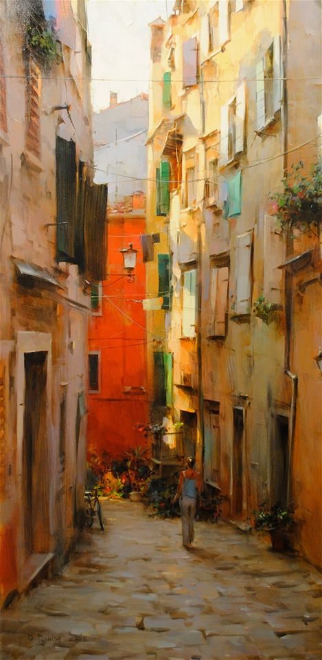 Dmitry Danish Dimitri Danish, Dmitri Danish, Lisbon Streets, Venice Landscape, Beautiful Oil Paintings, Country Paintings, Ukrainian Art, Impressionism Painting, City Landscape