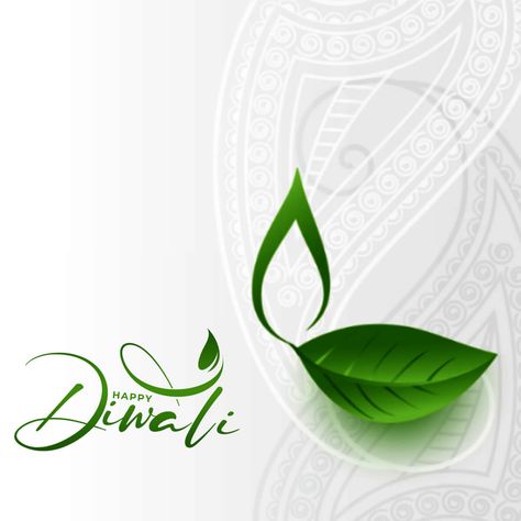 Deepawali diya leaf banner design image