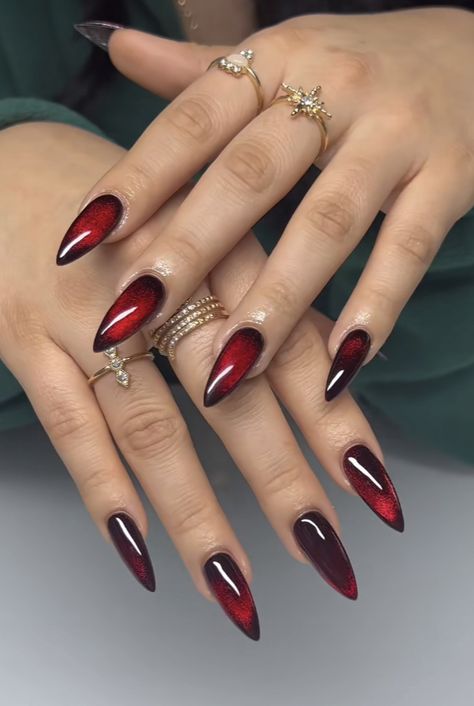 Vampy Nails, Blood Nails, Vampire Nails, Unghie Sfumate, Witch Nails, Unghie Nail Art, Velvet Nails, Goth Nails, Grunge Nails