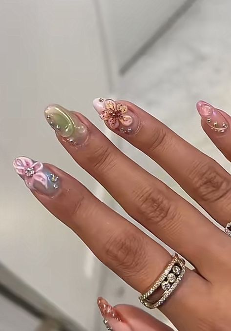 3D flower nails, 3D nail art, summer nails, pintrest nails Nails 3d Flowers, 3d Nails Design, 3d Nail Designs, 3d Flower Nails, Vacation Nails, Rare Flowers, 3d Flowers, 3d Nail Art, 3d Nails