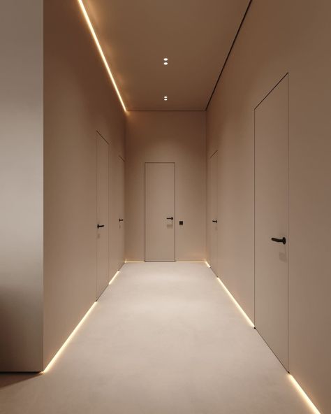 Apartment Corridor Design, Apartment Corridor, Minimal Apartment, Hallway Corridor, Nordic House, Corridor Design, Interior Ceiling Design, Furniture Studio, Narrow Hallway Decorating