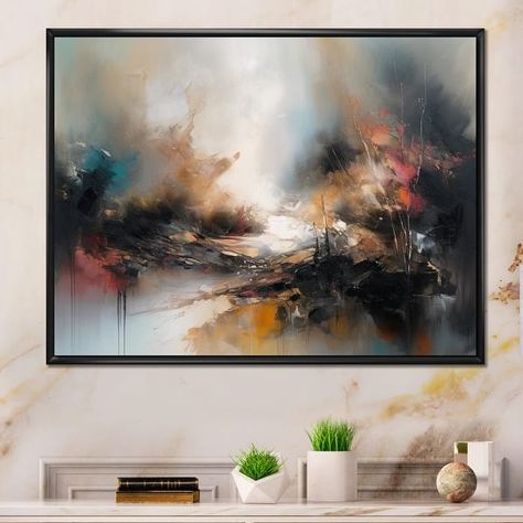 Designart "Brown Abstracted Nature Ii" Abstract Landscape Framed Canvas Art Print - Bed Bath & Beyond - 38004077 Acrylic Wall Decor, Brown Wall Art, Landscape Canvas Art, Pink Home Decor, Colorful Landscape, Landscape Canvas, Acrylic Wall Art, Metal Wall Decor, Framed Canvas Art