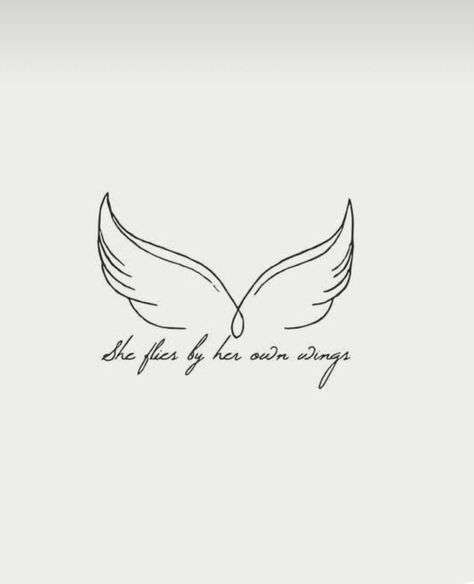 Trust Your Wings Tattoo, Strong Women Tattoos Ideas Inspiration, Tattoo For Strong Women, She Flies With Her Own Wings Tattoo, Wind Beneath My Wings Tattoo, Lil Tattoos, Short Quote Tattoos, Stingray Tattoo, Tiny Heart Tattoos