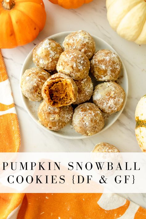 Gluten Free Pumpkin Snowball Cookies - Once Upon a Pumpkin Cookie Texture, Chocolate Marshmallow Cookies, Salted Caramel Pretzels, Chocolate Chip Shortbread Cookies, Quick Cookies, Salted Caramel Mocha, Toffee Cookies, Delicious Sweets, Snowball Cookies