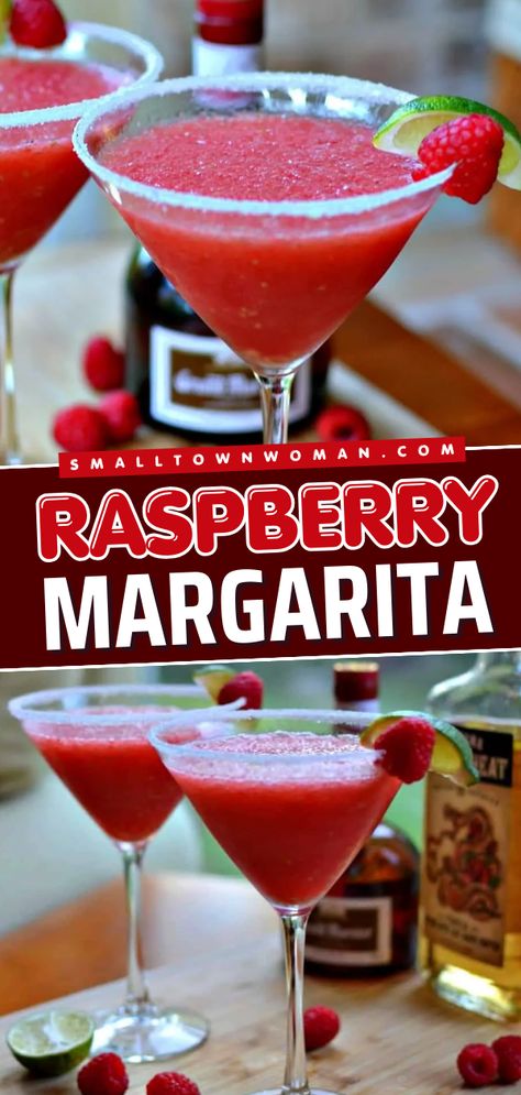 Here's a mouthwatering taste sensation of a summer cocktail recipe! This Raspberry Margarita recipe is a mixture of fresh raspberry flavor and a little tequila, Grand Marnier, and lime. Prepare this in under five minutes and could be also your alcoholic 4th of July party drink! Frozen Raspberry Margarita, Raspberry Margarita Recipe, Raspberry Margarita, Liquid Lunch, Raspberry Cocktail, Yummy Cocktails, Special Drinks, Tropical Drinks, Pretty Cocktails