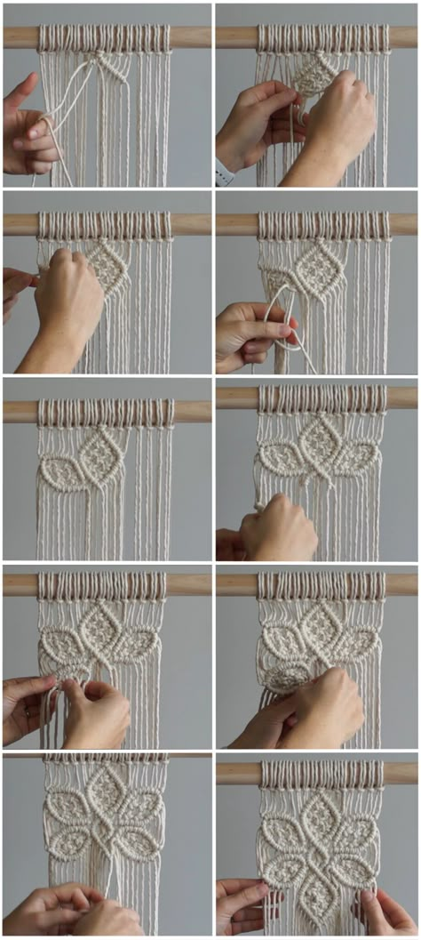 DIY Macrame Tutorial: Large 6 Petal Flower Using Double Half Hitch and Square Knots! - CSHEB Macrame Medium Wall Hanging, Unique Macrame Wall Hangings, Triple Macrame Plant Hanger Diy, Macrame Weaving Patterns, Diy Wall Art Macrame, How To Macrame Knots, Macrame Dreamcatcher Diy, Diy Macrame Flowers Tutorial, Macrame Rings Diy