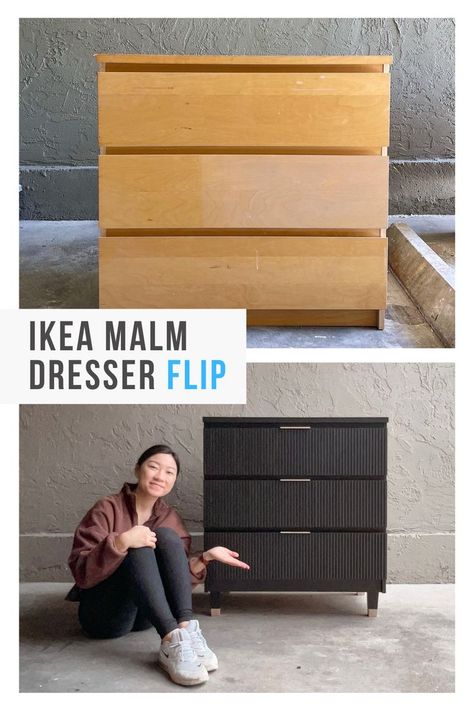 Fluted Drawers, Fluted Dresser, Ikea Dressers, Dresser Flip, Dresser Flips, Ikea Dresser Makeover, Ikea Dresser Hack, Ikea Furniture Makeover, Dresser Diy