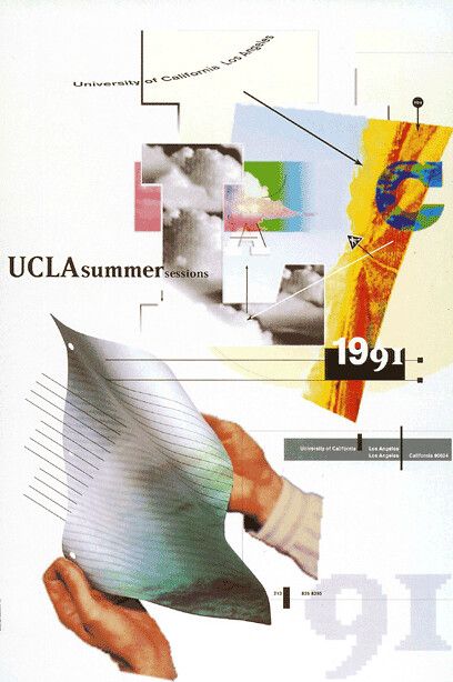 U.S. Graphic Design | Poster and catalog cover for the summe… | Flickr Punk Graphic Design, April Greiman, Kansas City Art Institute, Kansas City Art, Art Appliqué, Design 101, Artist Models, Sunset Landscape, Wave Design