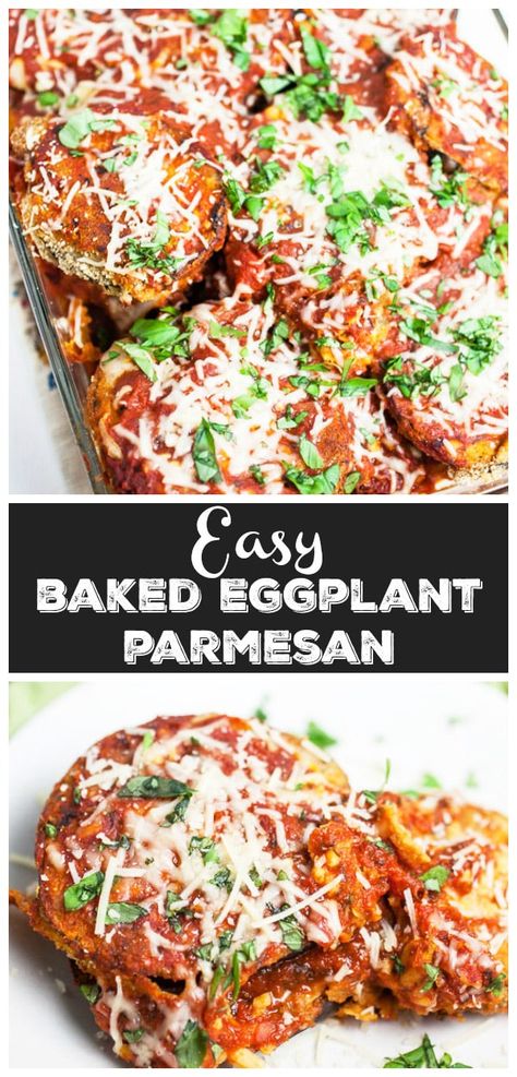 Traditional Italian Dinner, Easy Baked Eggplant, Baked Eggplant Parmesan, Eggplant Parmesan Recipe, Easy Eggplant, Eggplant Parmesan Baked, Eggplant Recipes Parmesan, Parmesan Recipe, Baked Eggplant