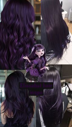 Pelo Color Vino, Covering Grey Roots, Dark Purple Hair, Creative Look, Dyed Hair Purple, Plum Hair, Cute Hair Colors, Hair Inspiration Long, Hair Color Streaks