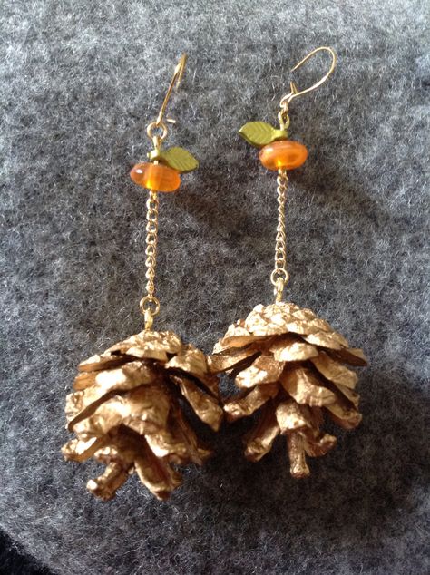 Pine Cone Flower, Winter Challenge, Pine Cone Earrings, Pine Cone Jewelry, Natural Material Jewelry, Pine Cone, Natural Material, Jewelry Diy, Minimalist Earrings