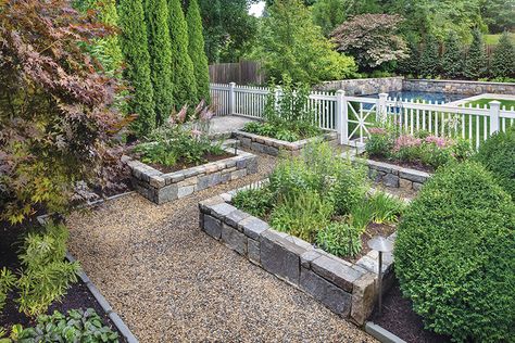 Rock Garden Beds, Raised Veg Beds, Unique Raised Garden Beds, Garden Beds Diy, Diy Raised Garden Beds, Cheap Raised Garden Beds, Raised Planters, Boho Landscape, Beds Diy