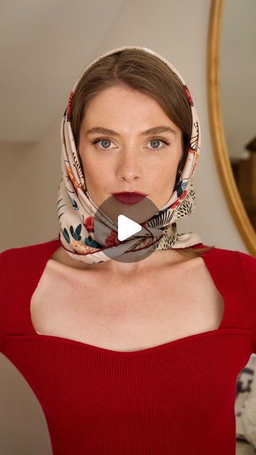 Gaâla on Instagram: "Keep your hair fabulous even when the weather is at its most temperamental this fall with our Moon Butterfly scarf. Follow our easy tutorial on how to tie a scarf in a chic way 🍂

Step 1: Fold the scarf into a triangle
Step 2: Place it on your shoulders and tie a knot
Step 3: Put your hands through the scarf and twist it, putting it behind your head through a hoop
Step 4: Pick top layer and adjust it on your head
Step 5: Sway everyone with your elegant look 🦋🌙

@lechalebleu 
#gaalaparis" How To Tie A Scarf On Your Head, Moon Butterfly, Tie A Scarf, Butterfly Scarf, Tie A Knot, International Style, Faded Jeans, Scarf Tying, Easy Tutorial