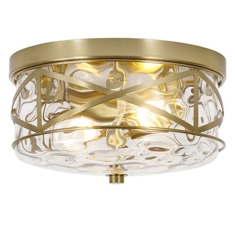 2-Light Flush Mount Glass Ceiling Light with Metal Frame - N/A - On Sale - Bed Bath & Beyond - 36645984 Flush Mount Light Fixtures, Modern Flush Mount Lighting, Glass Ceiling Light, Modern Flush Mount, Glass Ceiling Lights, Flush Mount Light, Ceiling Fan Chandelier, Modern Light Fixtures, Glass Ceiling