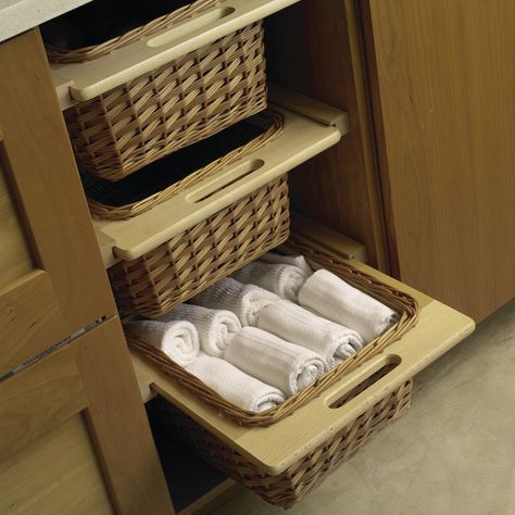 Wicker Basket Drawers, Wood Baskets, Wide Cabinet, Store Fruit, Face Frame Cabinets, Open Cabinet, Basket Drawers, Frameless Cabinets, Pantry Shelving