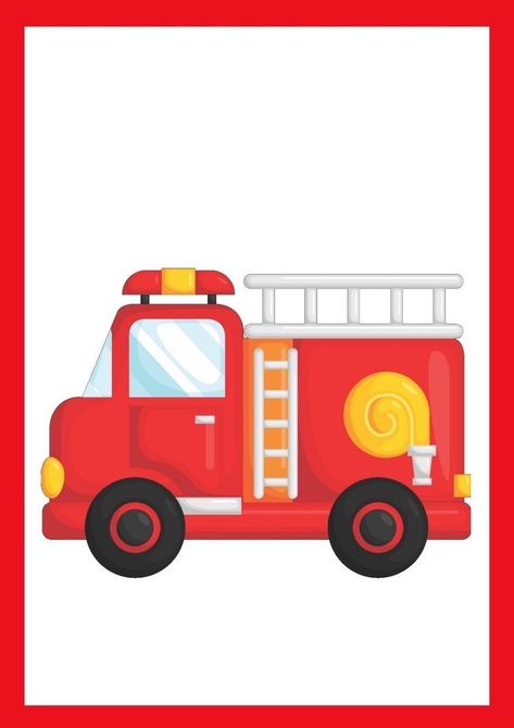 Transportation Illustration, Fire Safety Activities, Fireman Cake, Fireman Costume, Kindergarten Decorations, Truck Toppers, Fireman Party, Firefighter Party, Firefighter Birthday