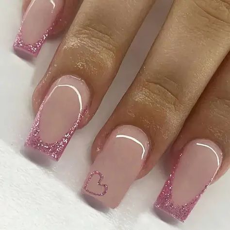 Temu | Explore the Latest Clothing, Beauty, Home, Jewelry & More Fake Nails Designs, Easy Nails, Nagel Tips, Girly Acrylic Nails, Coffin Press On Nails, Her Nails, Short Square Acrylic Nails, Short Acrylic Nails Designs, Pink Acrylic Nails